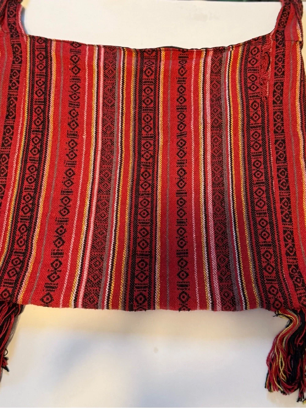 Boho Red Elephant Woven Tapestry Crossbody Hippie Bag